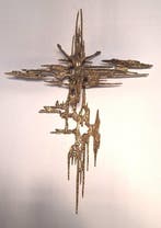 Kruis - Verguld brons - 1970-1980 - Christus geïnspireerd op