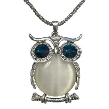 Fako Bijoux - Ketting - Uil - XL - Kattenoog - 39x58mm -, Handtassen en Accessoires, Kettingen, Verzenden, Nieuw