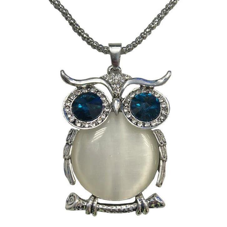 Fako Bijoux - Ketting - Uil - XL - Kattenoog - 39x58mm -, Handtassen en Accessoires, Kettingen, Verzenden