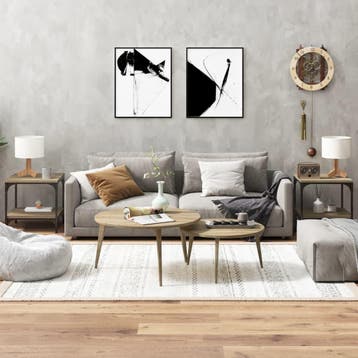 vidaXL Bijzettafels 2 st 40x40x40 cm bewerkt hout sonoma, Verzenden, Nieuw