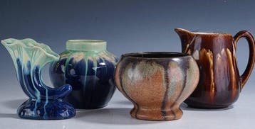 Faienceries de Thulin - Vase (4) - Ensemble Art Déco de, Antiek en Kunst