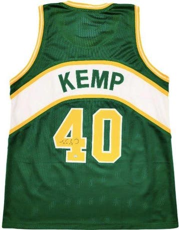 NBA - Shawn Kemp - Autograph - Groene op maat gemaakte, Nieuw