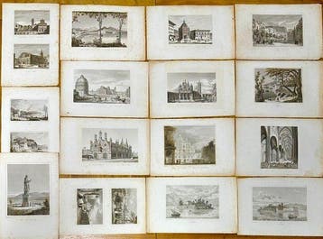 Themacollectie - Klassieke Italiaanse architectuurgravures, Antiek en Kunst