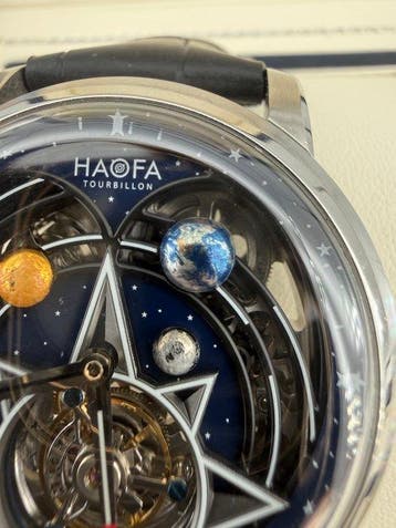 HAOFA - Tourbillon 3D Galaxy double barrel Crystal Bezel, Nieuw