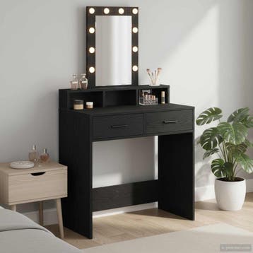 vidaXL Kaptafel Zwart 79 x 41 x 140 cm Bewerkt hout, Verzenden, Nieuw