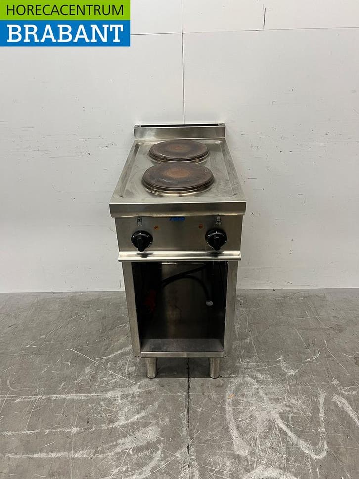 RVS Casta 2 Pits Elektrisch Fornuis Kookplaat 40 cm 400V, Zakelijke goederen, Horeca | Keukenapparatuur, Ophalen of Verzenden