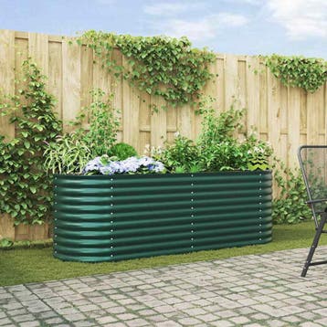 vidaXL Verhoogd bed Groen 240 x 80 x 81 cm Staal, Verzenden