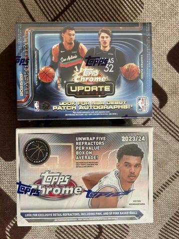 2025/26, 2023/24 Topps Chrome Victor Wembanyama, Cooper, Verzamelen, Nieuw