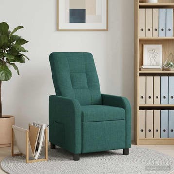 vidaXL Massage Relaxstoel Donkergroen Stof, Verzenden, Nieuw