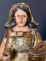 Beeldje, Sainte Lucie - 20 cm - Polychroom hout