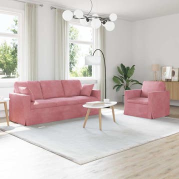 vidaXL bank / zetelstel 2 st Roze Fluweel, Verzenden, Nieuw