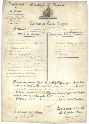 Napoléon Bonaparte - Brevet signé Bonaparte - 1804