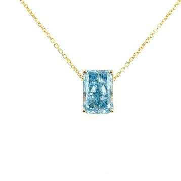 Halsketting - 14 karaat Geel goud - 4.09ct. tw. Blauw, Handtassen en Accessoires, Nieuw