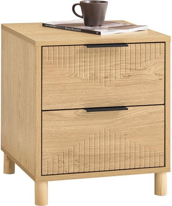 2dekans | SoBuy Nachtkastje met 2 laden, bijzettafel voor, Huis en Inrichting, Tafels | Bijzettafels, Ophalen of Verzenden