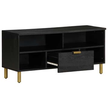 vidaXL Tv-meubel 100x33x46 cm bewerkt hout zwart, Huis en Inrichting, Verzenden, Nieuw