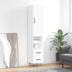 vidaXL Hoge kast 34,5x34x180 cm bewerkt hout wit, Verzenden, Nieuw