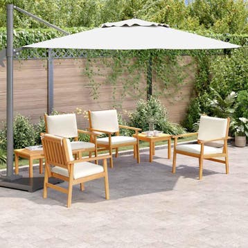 vidaXL Tuinbank Set 6 st 6-Aantal zitplaatsen Bruin, Verzenden, Nieuw
