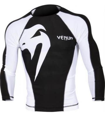 Venum Giant Rash Guard L/S Zwart Wit, Verzenden, Zwart, Vechtsport, Venum