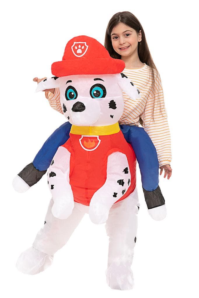 KIMU® Opblaas Kostuum Kinderen Patrol Paw Zittend Op Dalmati, Enfants & Bébés, Costumes de carnaval & Déguisements, Enlèvement ou Envoi