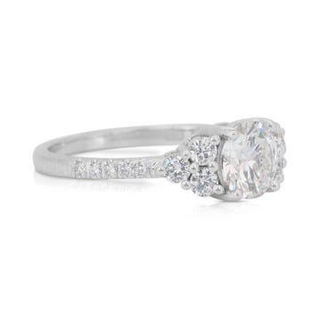 Bague - 18 carats Or blanc - 1.42ct. tw. Diamant (Naturelle)