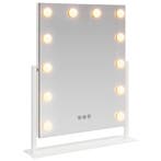 vidaXL LED Vanity Spiegel Wit 44 x 10 x 53 cm Glas en Staal, Verzenden, Nieuw