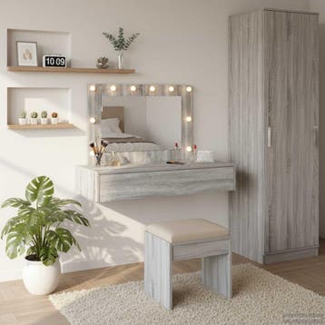 vidaXL Kaptafel Grijs 100 x 40 x 70 cm Bewerkt hout, Verzenden