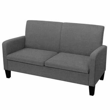 vidaXL Tweezitsbank / zetel 135x65x76 cm donkergrijs, Maison & Meubles, Verzenden