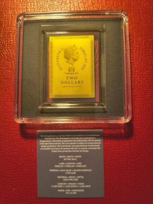 Tokelau. 2 Dollars 2022 Sitting Bull 1/200 Oz (Zonder, Timbres & Monnaies, Monnaies | Europe | Monnaies non-euro