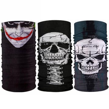 Fako Fashion - 3-Pack Microfiber Faceshield Skull - Bandana, Verzenden, Nieuw