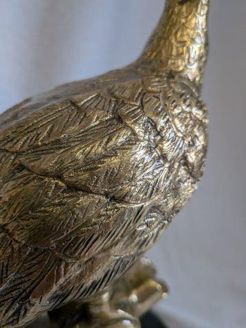 Beeldje - Pfau - Gepatineerd brons