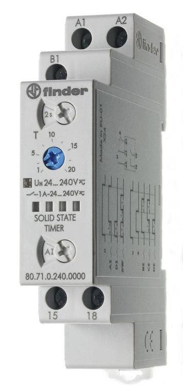 Finder 80.71 Multifunctionele Timer Relais SSR 24-240V AC/DC, Verzenden, Nieuw