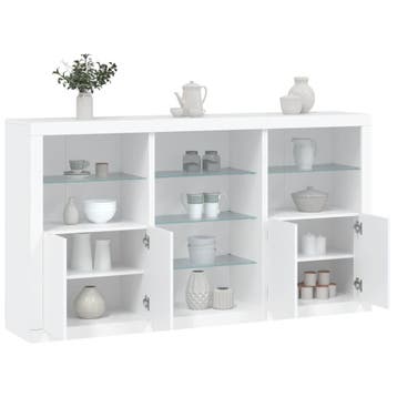 vidaXL Dressoir met LED-verlichting 181,5x37x100 cm wit, Verzenden