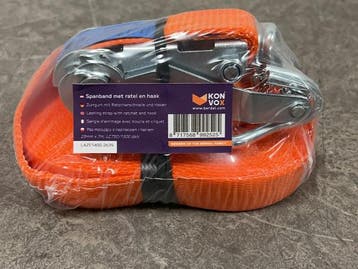 Veiling - 10x Konvox spanband met ratel en haak 25mm x 7m, Autos : Divers, Remorques Pièces
