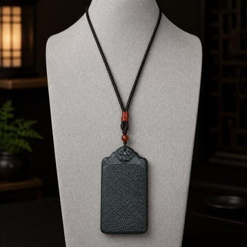 NGTC-gecertificeerde zwart-groene Hetian-nephrietjade-hanger