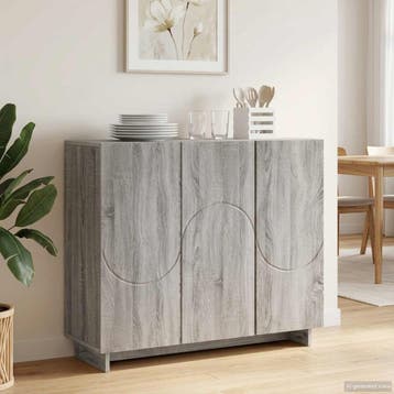 vidaXL Dressoir Grijs Sonoma 85,5 x 31 x 75 cm Bewerkt hout, Huis en Inrichting, Kasten | Dressoirs, Verzenden, Nieuw