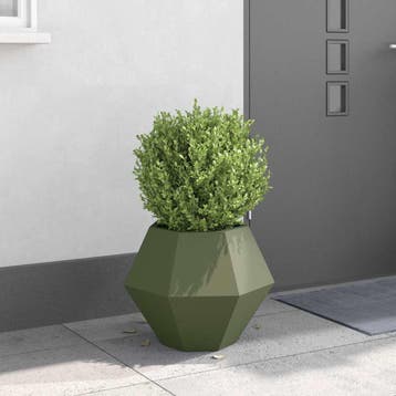 vidaXL Plantenbak Olijfgroen 50 x 50 x 40 cm Staal, Tuin en Terras, Bloempotten, Verzenden, Nieuw