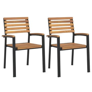 2 Tuinstoelen industrieel | Tweede kansje | OP = OP, Tuin en Terras, Tuinstoelen, Verzenden, Zo goed als nieuw, Hout, Stapelbaar