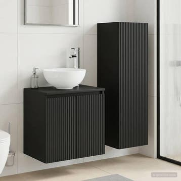 vidaXL Badkamermeubel Set 2 st Zwart 33 x 34,5 x 100 cm, Maison & Meubles, Tables | Coiffeuses, Verzenden