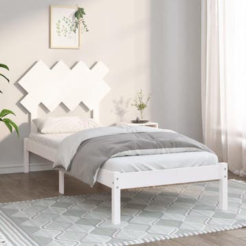 vidaXL Bedframe massief hout wit 90x200 cm, Verzenden, Nieuw