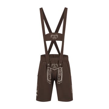 Trachtenhosen mit Aufdruck, braun, Verzenden, Nieuw