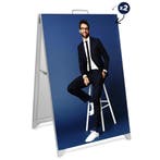 Stoepbord | SEG™ | Zilvergrijs | Textielprint (2x 610x914), Zakelijke goederen, Verzenden, Nieuw in verpakking