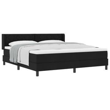 vidaXL Boxspring bed met hoofdeinde Zwart 200 x 180 cm Stof, Verzenden