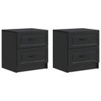 vidaXL Nachtkastje 2 pcs Zwart 43 x 34,5 x 44,5 cm Bewerkt, Verzenden, Nieuw