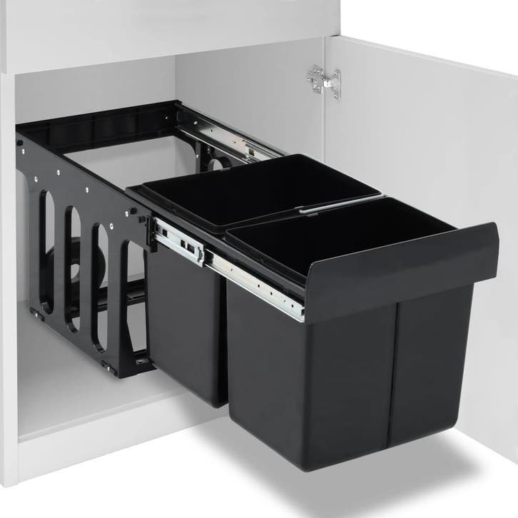 vidaXL Inbouwprullenbak uittrekbaar soft-close 36 L, Maison & Meubles, Accessoires pour la Maison | Poubelles, Envoi