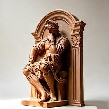 sculptuur, Giuliano de Medici Seated Statue - 16 cm -