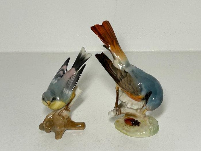 Hutschenreuther - Beeldje - Set of 2 Bird Figurines by Karl, Antiek en Kunst, Antiek | Glaswerk en Kristal