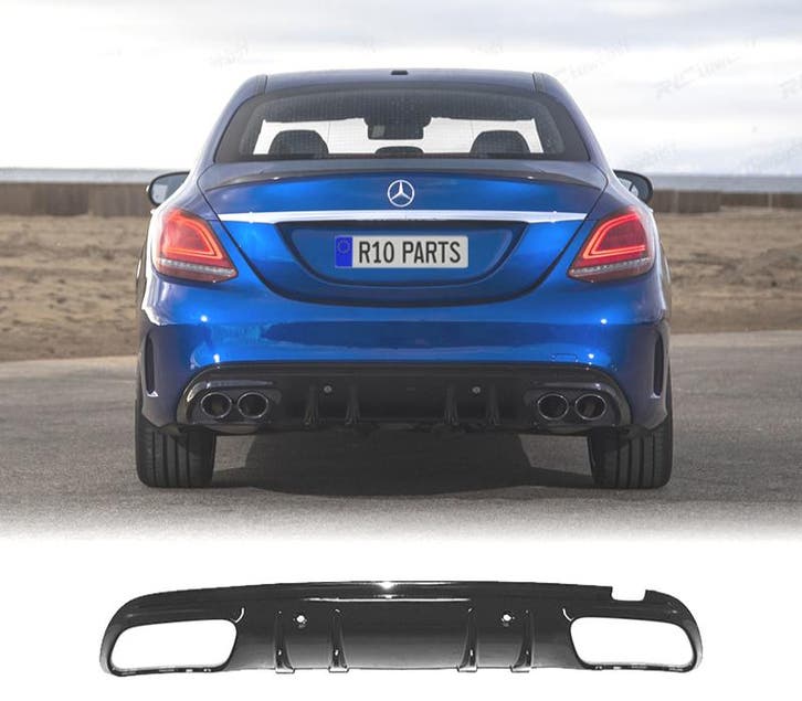Diffuseur Pour Mercedes Classe C W205 18-21 Noir Look Amg, Autos : Pièces & Accessoires, Carrosserie & Tôlerie, Envoi