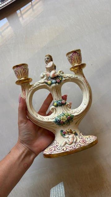 Kaarsenhouder - Porselein - Capodimonte candelabra
