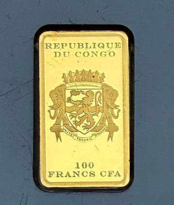 Congo. 100 Francs You Shall Not Murder , oro .9999 ,1/50 oz
