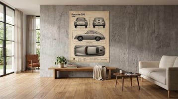 Shmidt.Art - Porsche - Porsche 356 - Années 1940, Antiquités & Art, Art | Dessins & Photographie